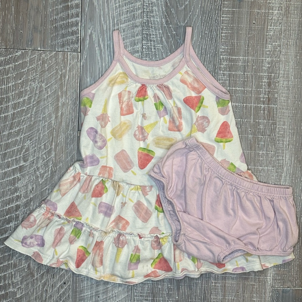 Burt’s Bees Ice Cream Print Dress and Bloomers Set